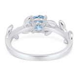 Round Natural Stone Leaf Style Ring