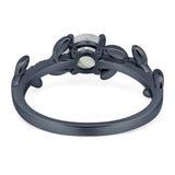 Round Natural Stone Leaf Style Ring