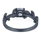 Round Natural Stone Leaf Style Ring