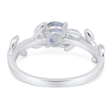 Round Natural Stone Leaf Style Ring