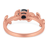 Round Natural Stone Leaf Style Ring