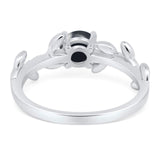 Round Natural Stone Leaf Style Ring