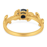 Round Natural Stone Leaf Style Ring