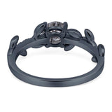 Round Natural Stone Leaf Style Ring