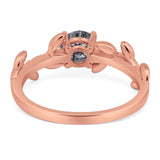 Round Natural Stone Leaf Style Ring