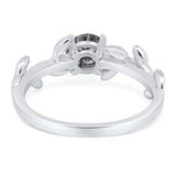 Round Natural Stone Leaf Style Ring