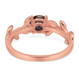 Round Natural Stone Leaf Style Ring