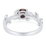 Round Natural Stone Leaf Style Ring