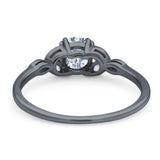 Art Deco Round Natural Stone Floral Ring