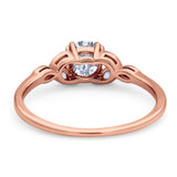 Art Deco Round Natural Stone Floral Ring