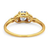 Art Deco Round Natural Stone Floral Ring