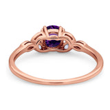 Art Deco Round Natural Stone Floral Ring