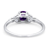 Art Deco Round Natural Stone Floral Ring