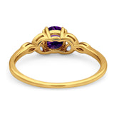 Art Deco Round Natural Stone Floral Ring