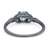 Art Deco Round Natural Stone Floral Ring