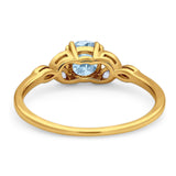 Art Deco Round Natural Stone Floral Ring