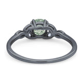 Art Deco Round Natural Stone Floral Ring