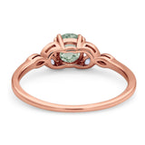 Art Deco Round Natural Stone Floral Ring