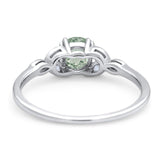 Art Deco Round Natural Stone Floral Ring