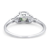 Art Deco Round Natural Stone Floral Ring