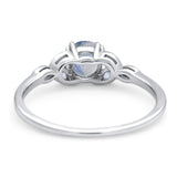 Art Deco Round Natural Stone Floral Ring