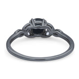 Art Deco Round Natural Stone Floral Ring