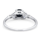 Art Deco Round Natural Stone Floral Ring