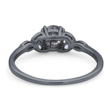 Art Deco Round Natural Stone Floral Ring