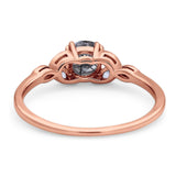 Art Deco Round Natural Stone Floral Ring