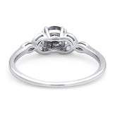 Art Deco Round Natural Stone Floral Ring