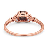 Art Deco Round Natural Stone Floral Ring