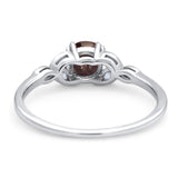 Art Deco Round Natural Stone Floral Ring