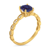 Vintage Style Round Natural Stone Ring