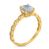 Vintage Style Round Natural Stone Ring