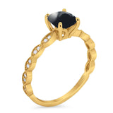 Vintage Style Round Natural Stone Ring