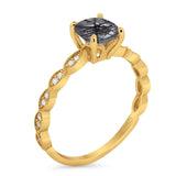 Vintage Style Round Natural Stone Ring