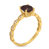 Vintage Style Round Natural Stone Ring