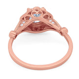 Vintage Style Round Natural Stone Wedding Ring