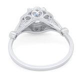 Vintage Style Round Natural Stone Wedding Ring