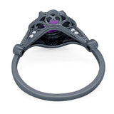 Vintage Style Round Natural Stone Wedding Ring