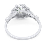 Vintage Style Round Natural Stone Wedding Ring