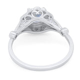 Vintage Style Round Natural Stone Wedding Ring