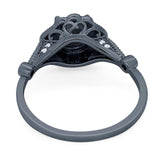 Vintage Style Round Natural Stone Wedding Ring