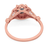 Vintage Style Round Natural Stone Wedding Ring