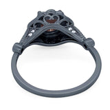 Vintage Style Round Natural Stone Wedding Ring