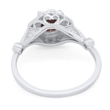 Vintage Style Round Natural Stone Wedding Ring