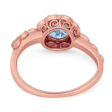 Art Deco Round Natural Stone Flower Ring