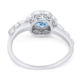 Art Deco Round Natural Stone Flower Ring