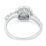 Art Deco Round Natural Stone Flower Ring