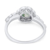 Art Deco Round Natural Stone Flower Ring